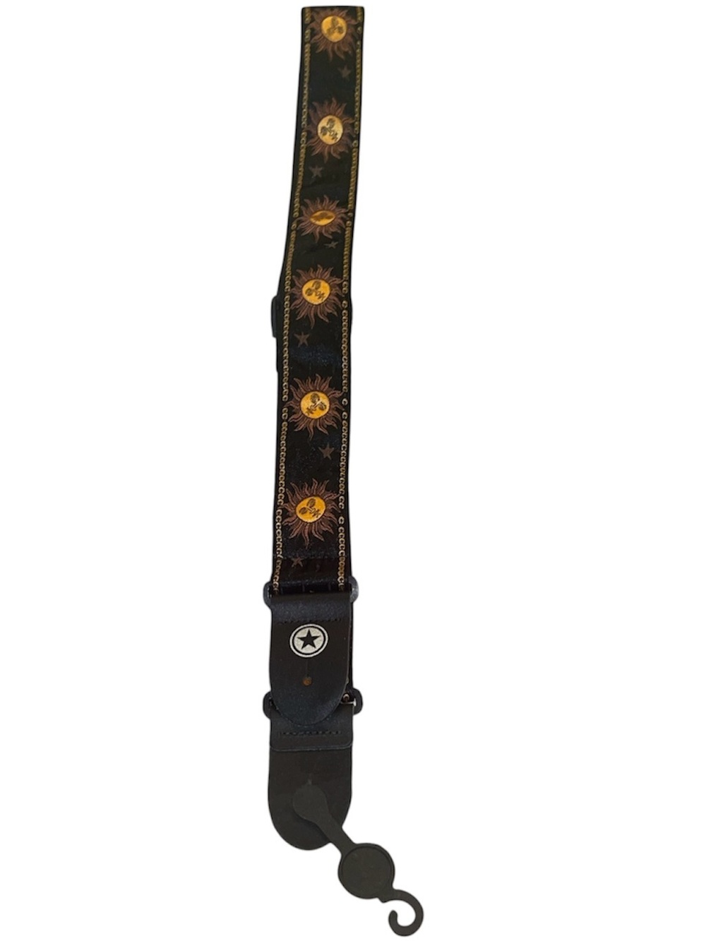 Perri’Leather Black Nylon Sun-Emblem Guitar Strap